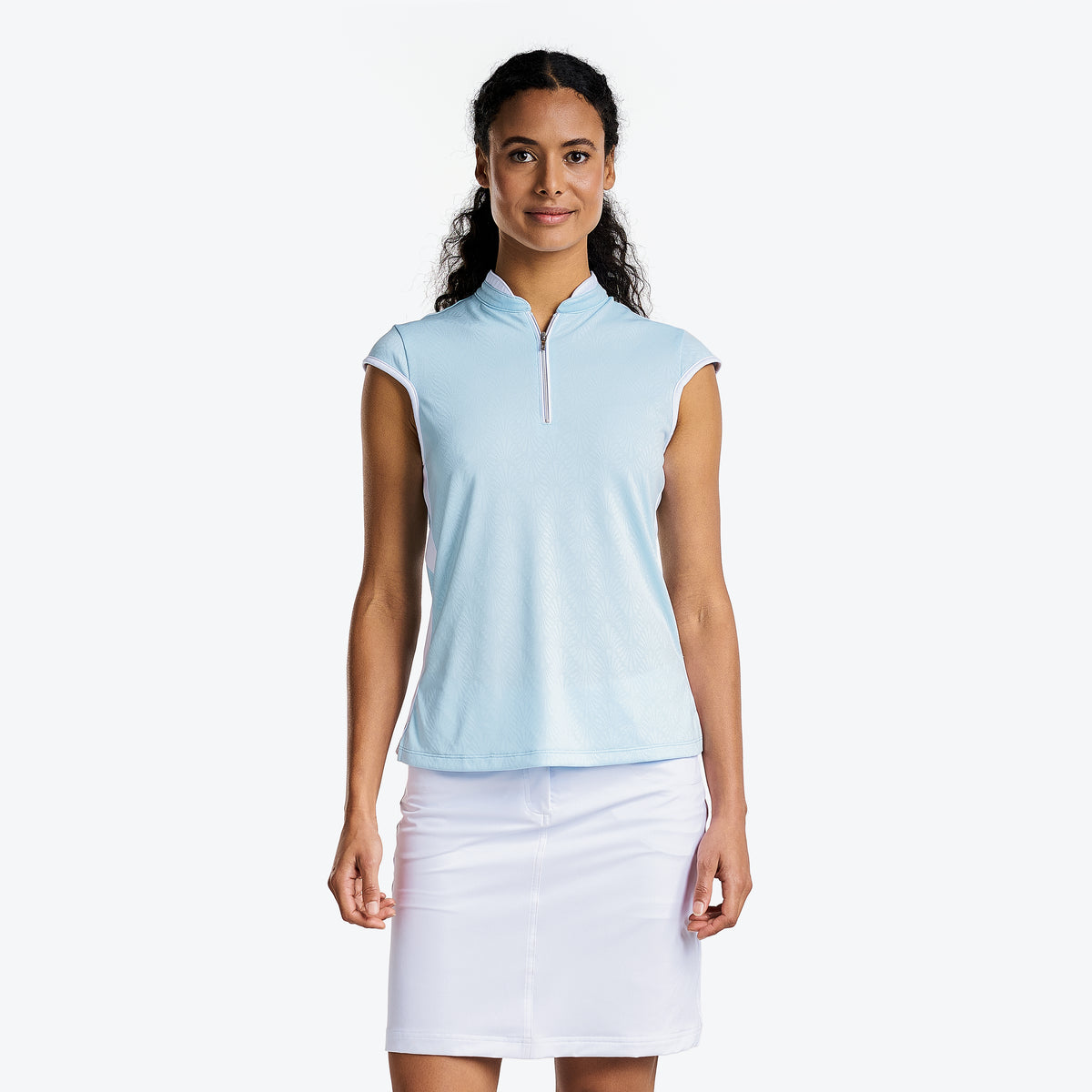 Brianna Sleeveless Mock Ice Blue