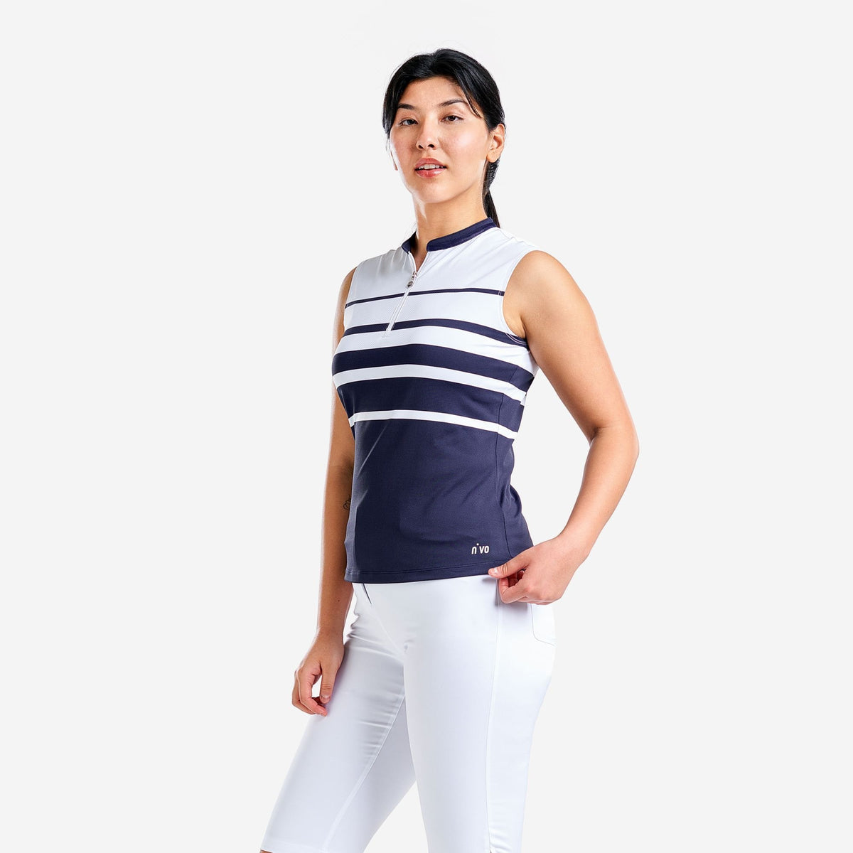 Linnea Mock White Navy