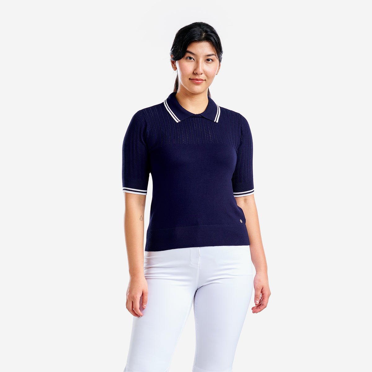 Vy Light Sweater Polo Navy