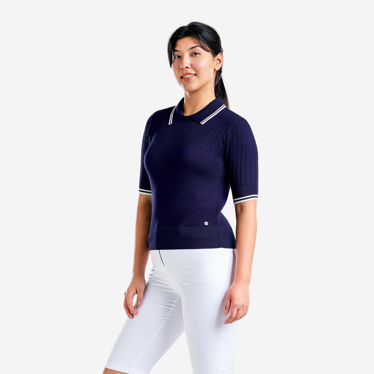 Vy Light Sweater Polo Navy