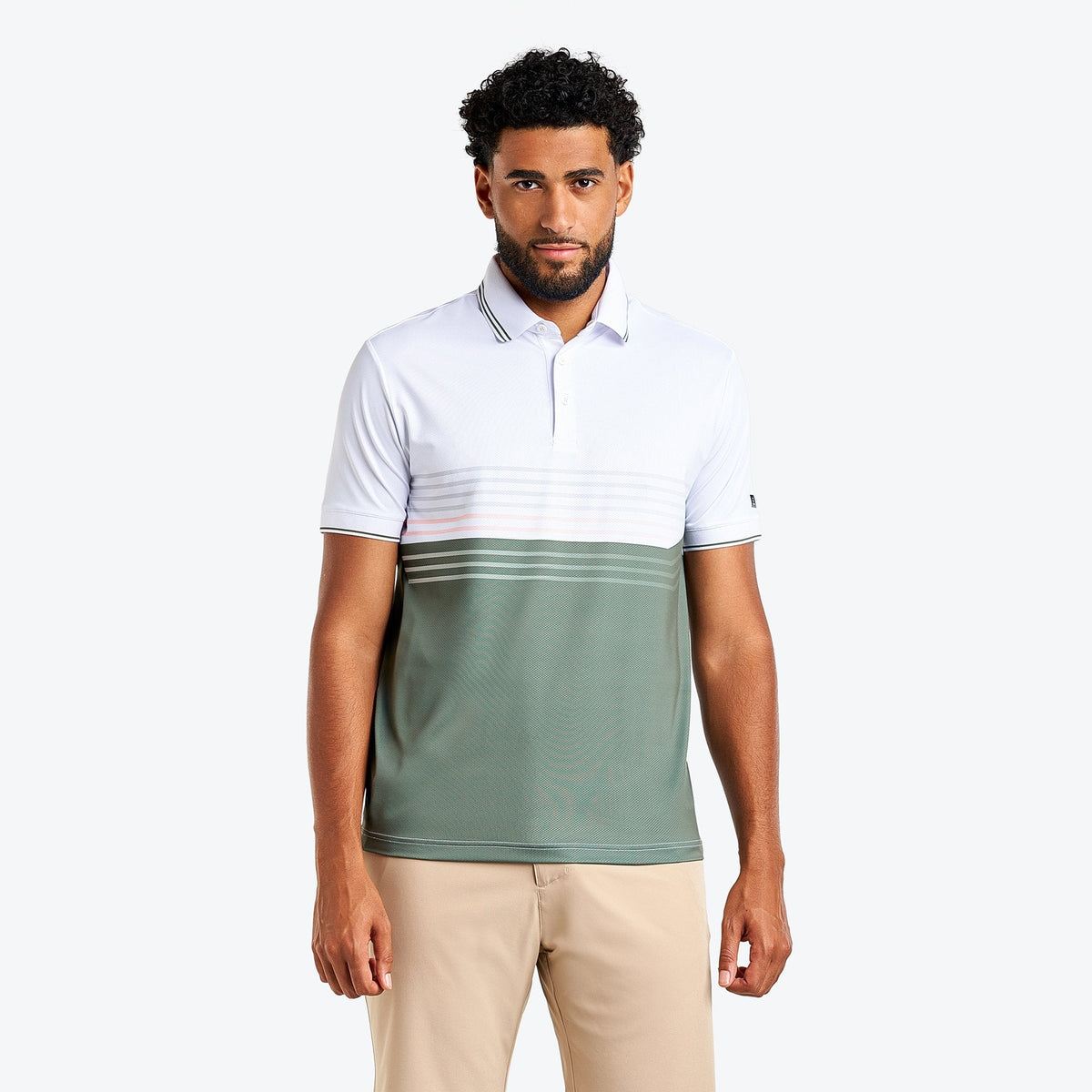 Asher Polo White/Sage