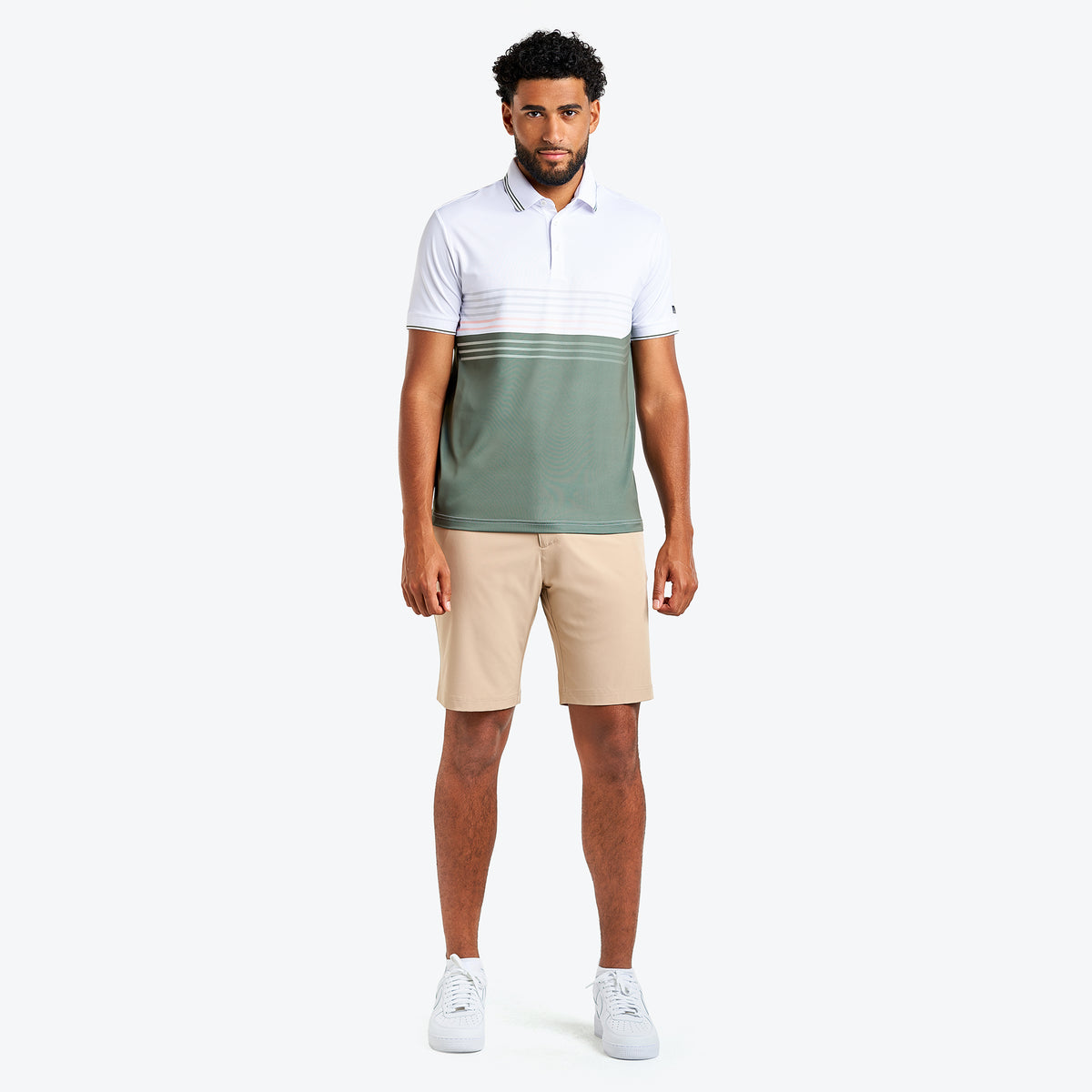 Asher Polo White/Sage