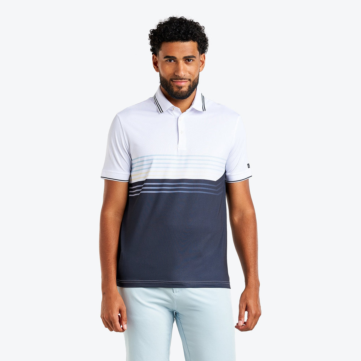 Asher Polo White/Navy