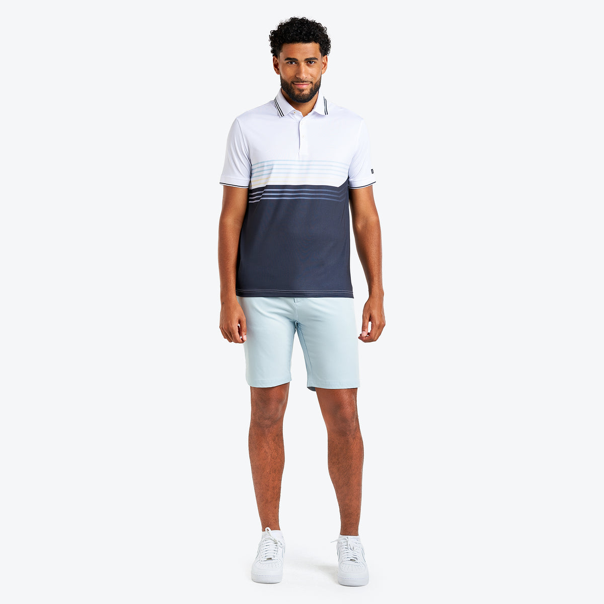 Asher Polo White/Navy