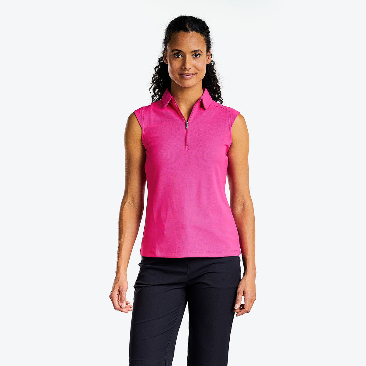 Nikki Sleeveless Polo Magenta