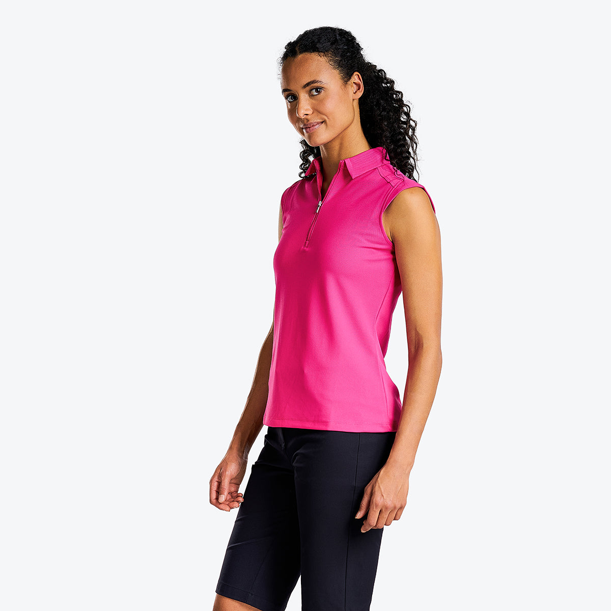 Nikki Sleeveless Polo Magenta