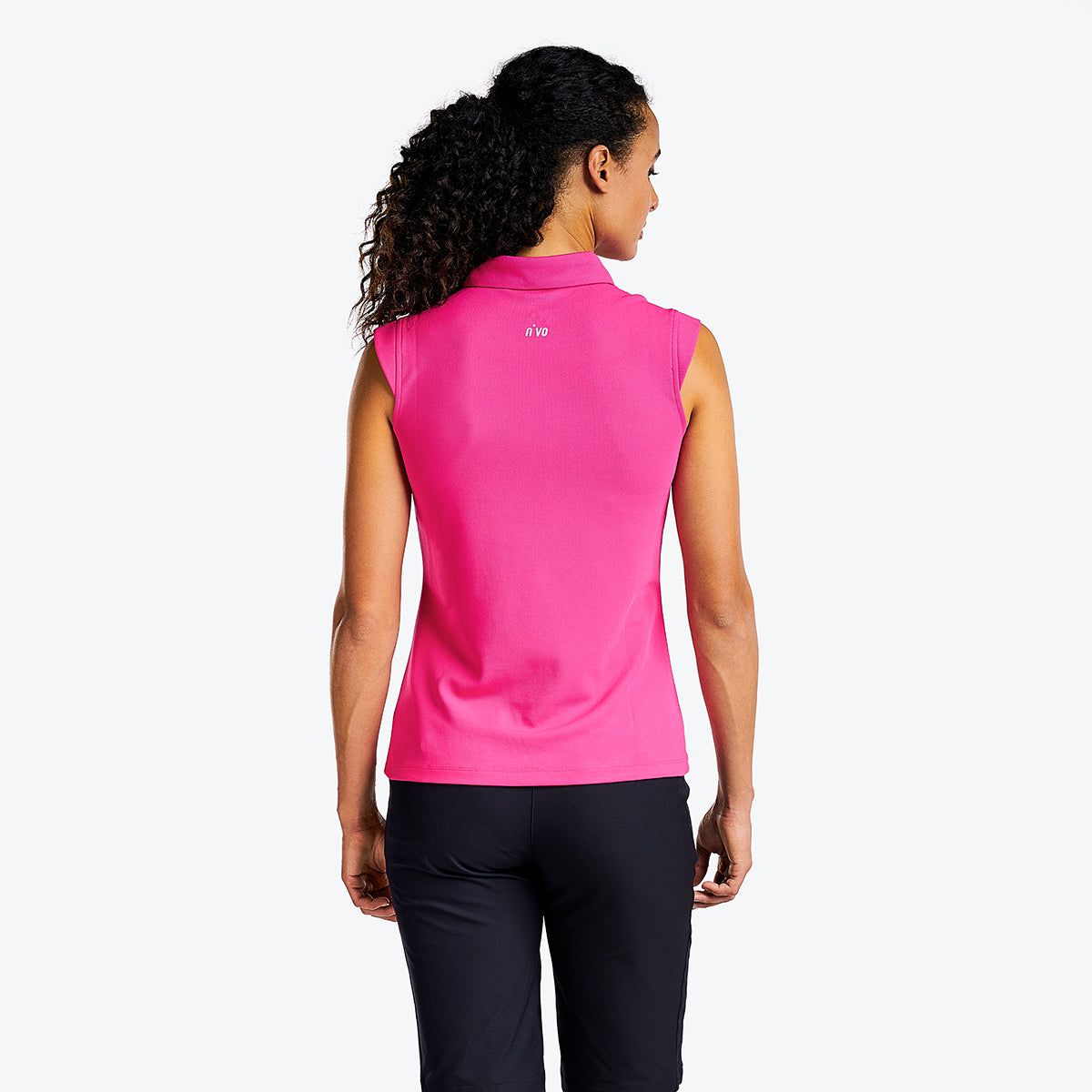 Nikki Sleeveless Polo Magenta
