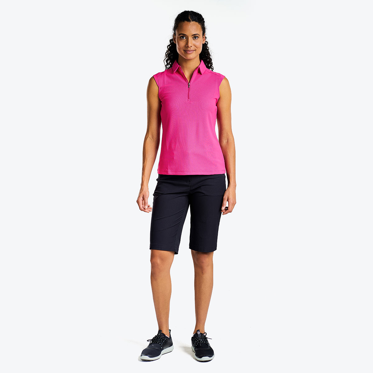 Nikki Sleeveless Polo Magenta
