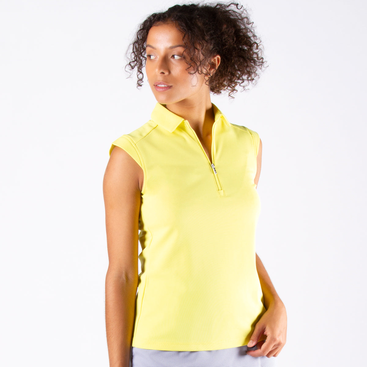Nikki Sleeveless Polo Lemon Sherbet
