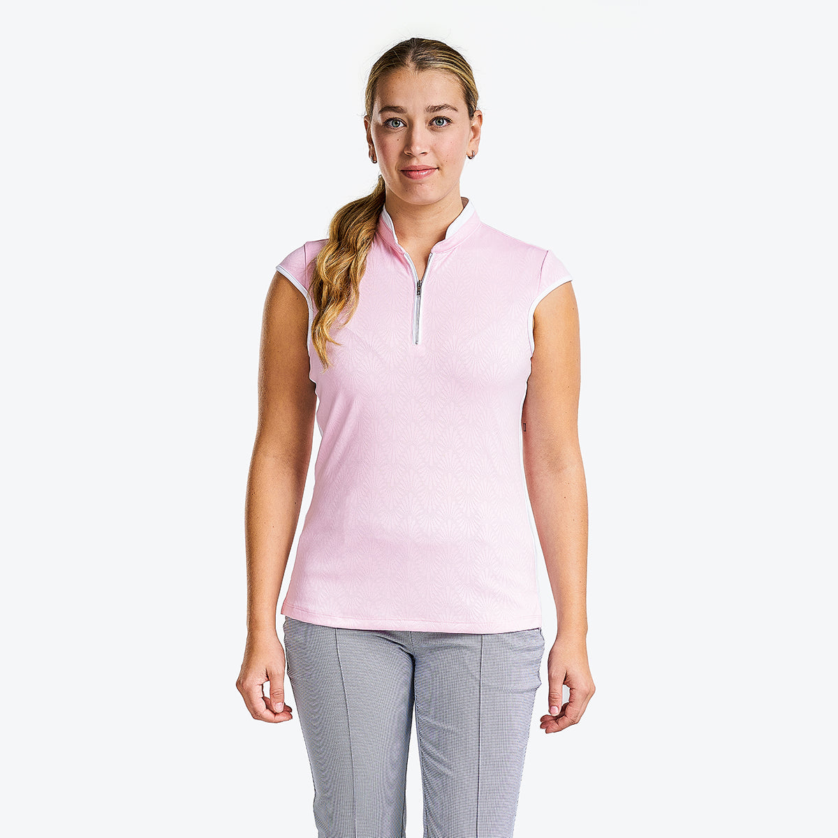 Brianna Sleveless Mock in Quiet Pink