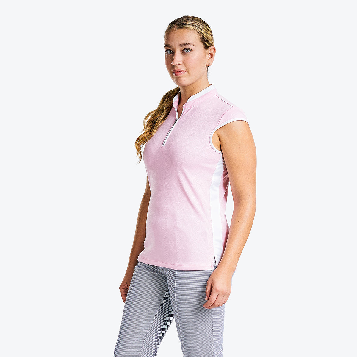 Brianna Sleveless Mock in Quiet Pink