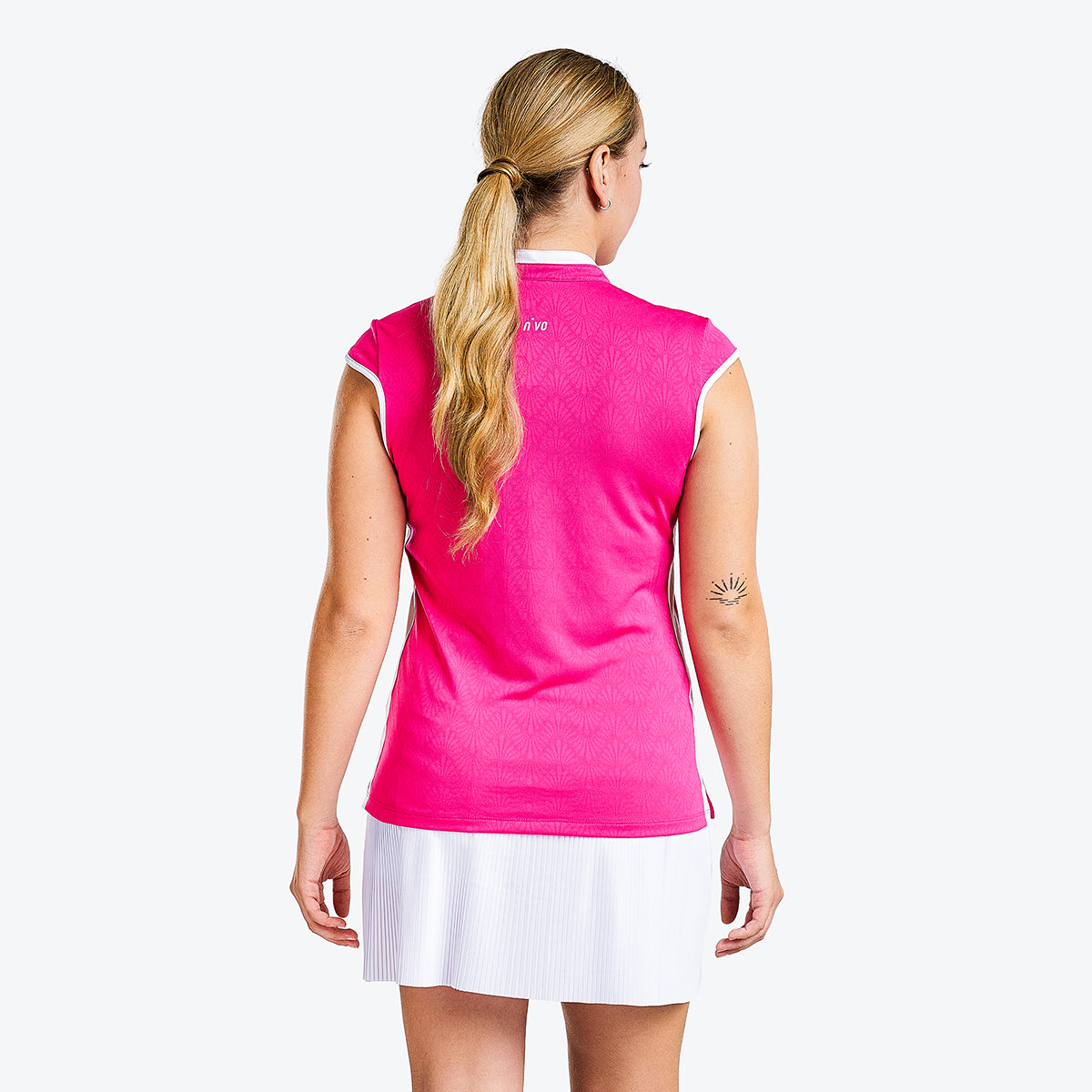 Brianna Sleveless Mock in Magenta