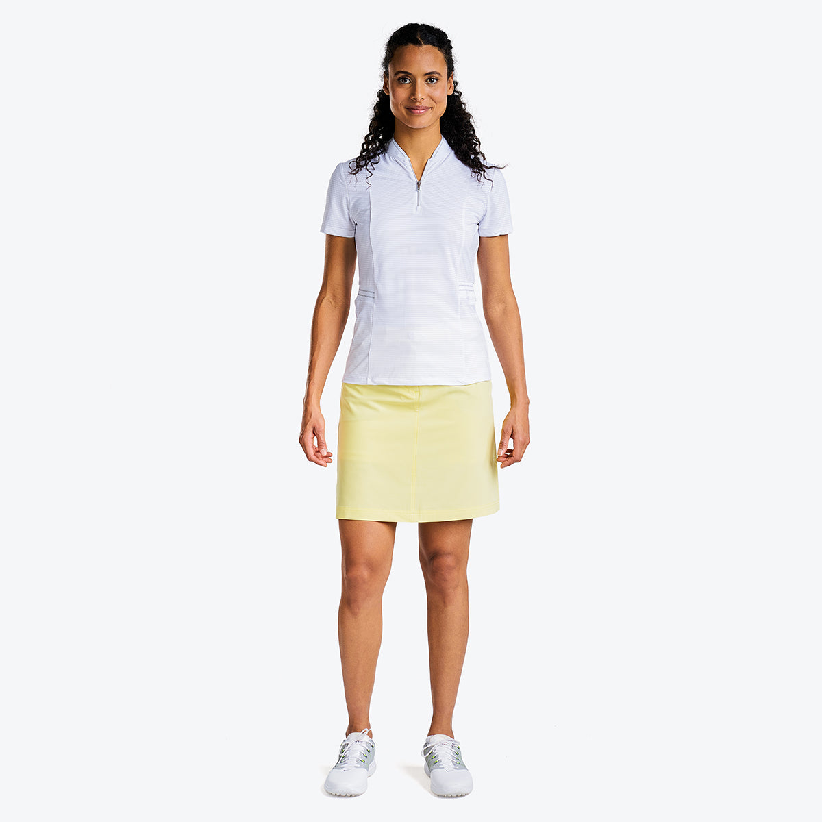 Uma Short Sleeve Mock White