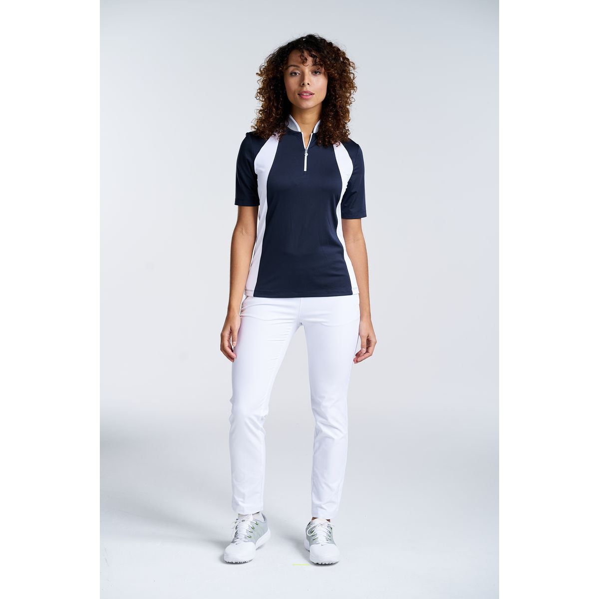 Cali Short Sleeve Mock in Navy
