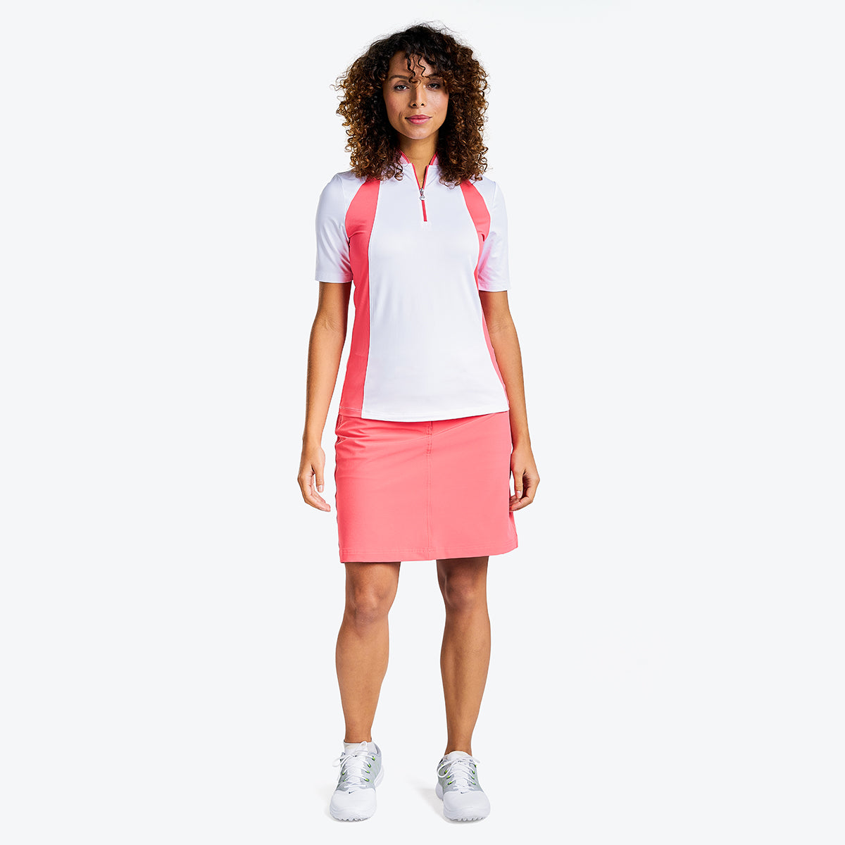 Cali Short Sleeve Mock in Geranium