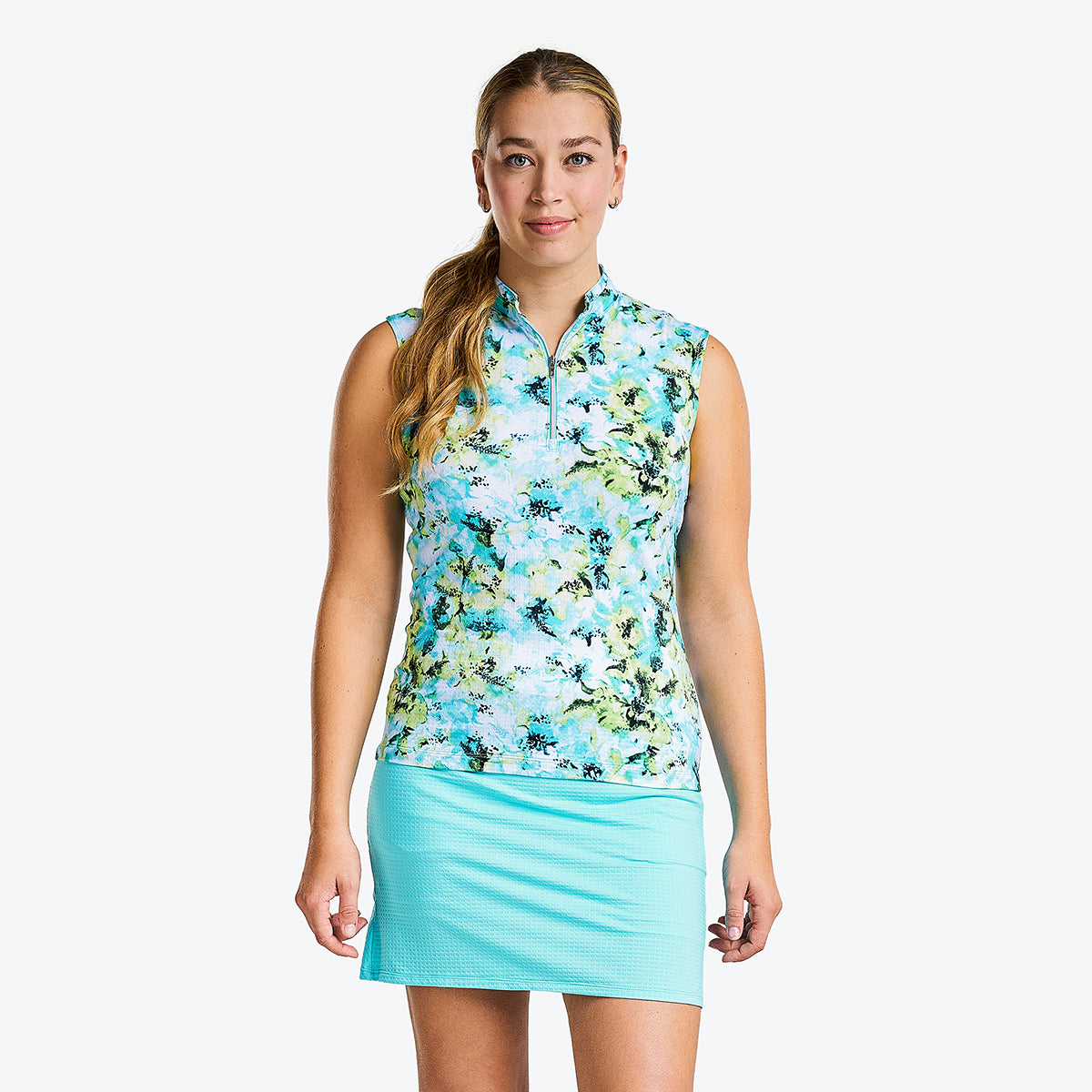 Lailah Sleeveless Mock Curacao Blue