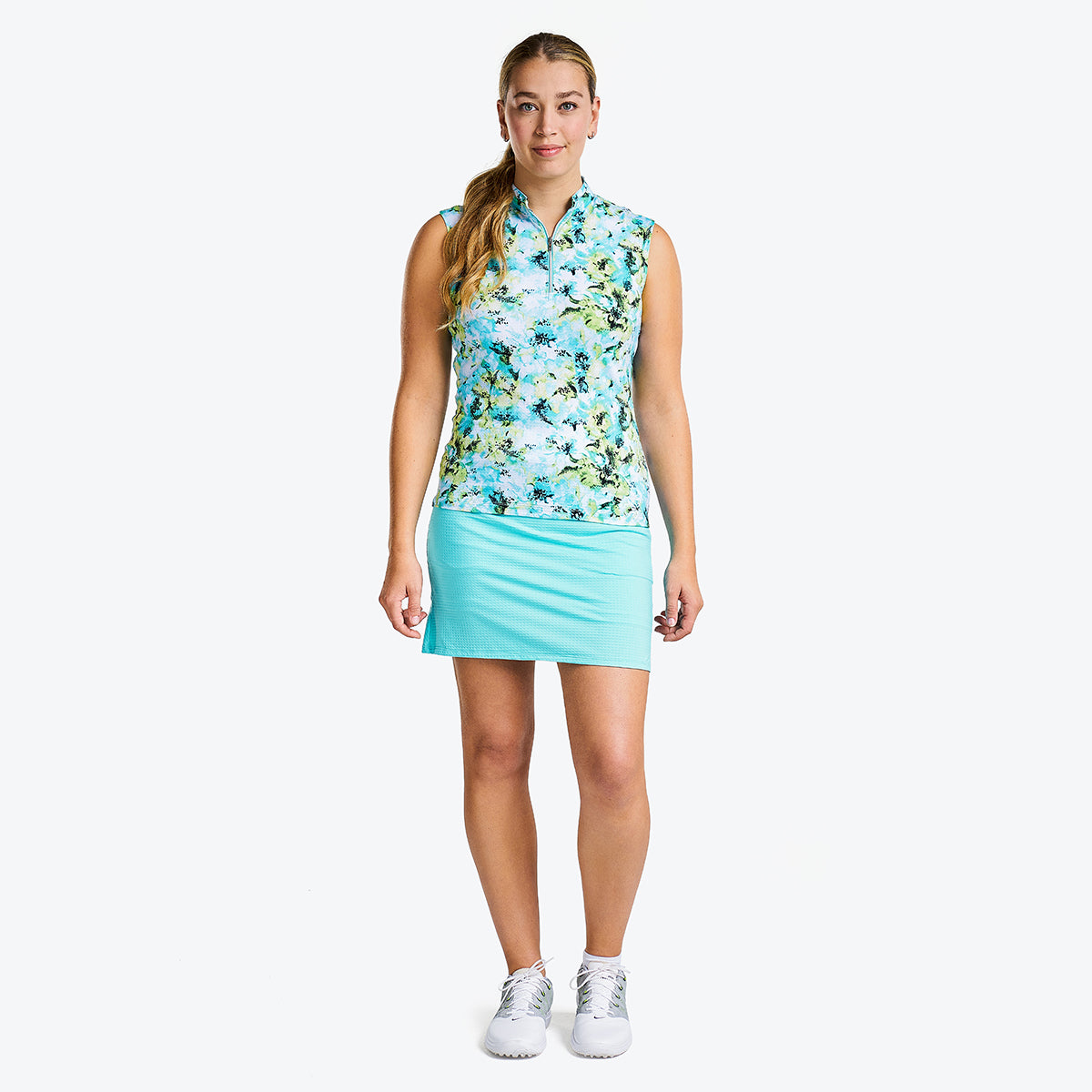 Lailah Sleeveless Mock Curacao Blue