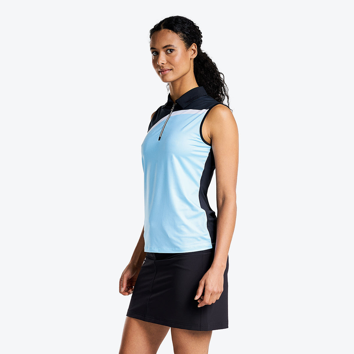 Brynn Sleeveless Polo Ice Blue