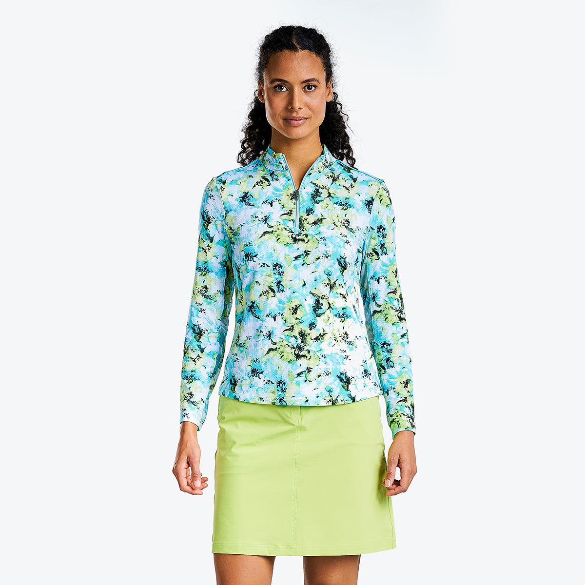 Laurisa Long Sleeve Mock Curacao Blue