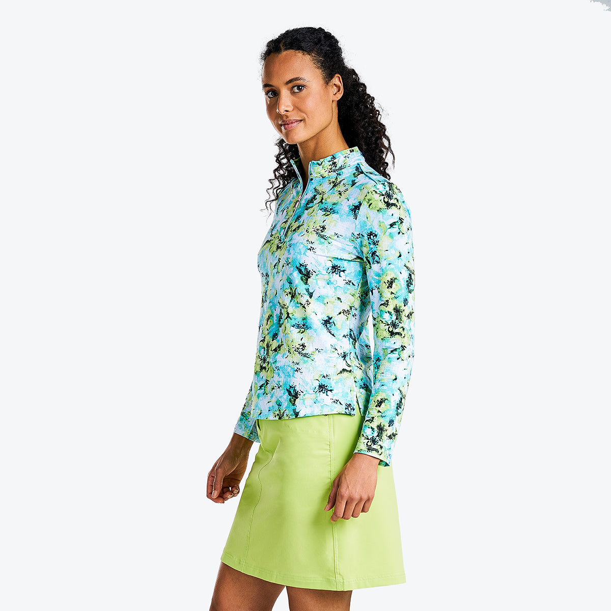 Laurisa Long Sleeve Mock Curacao Blue
