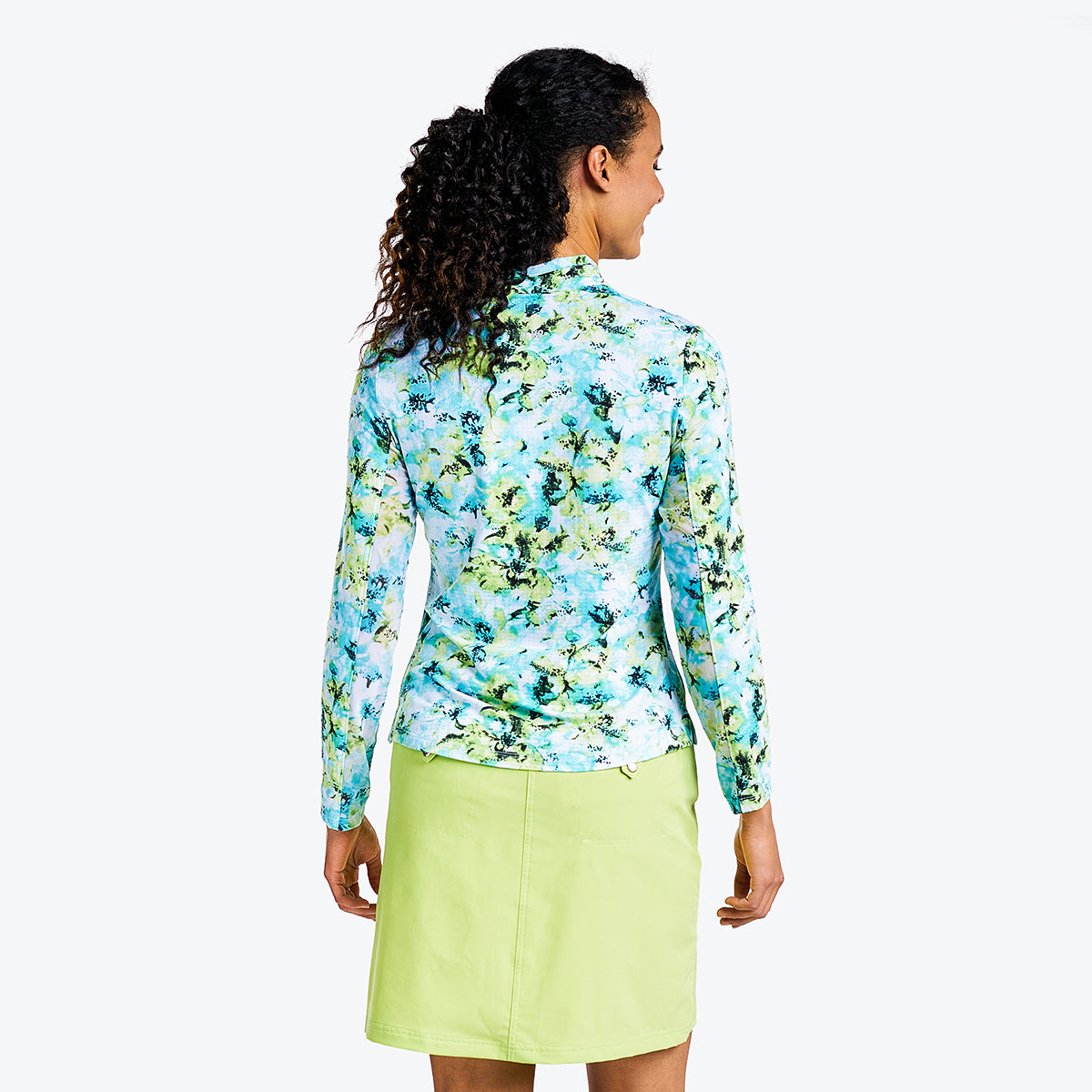 Laurisa Long Sleeve Mock Curacao Blue