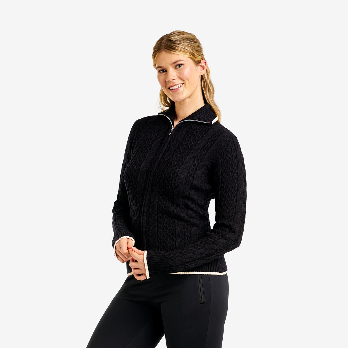 Sima Zip Cardigan Black