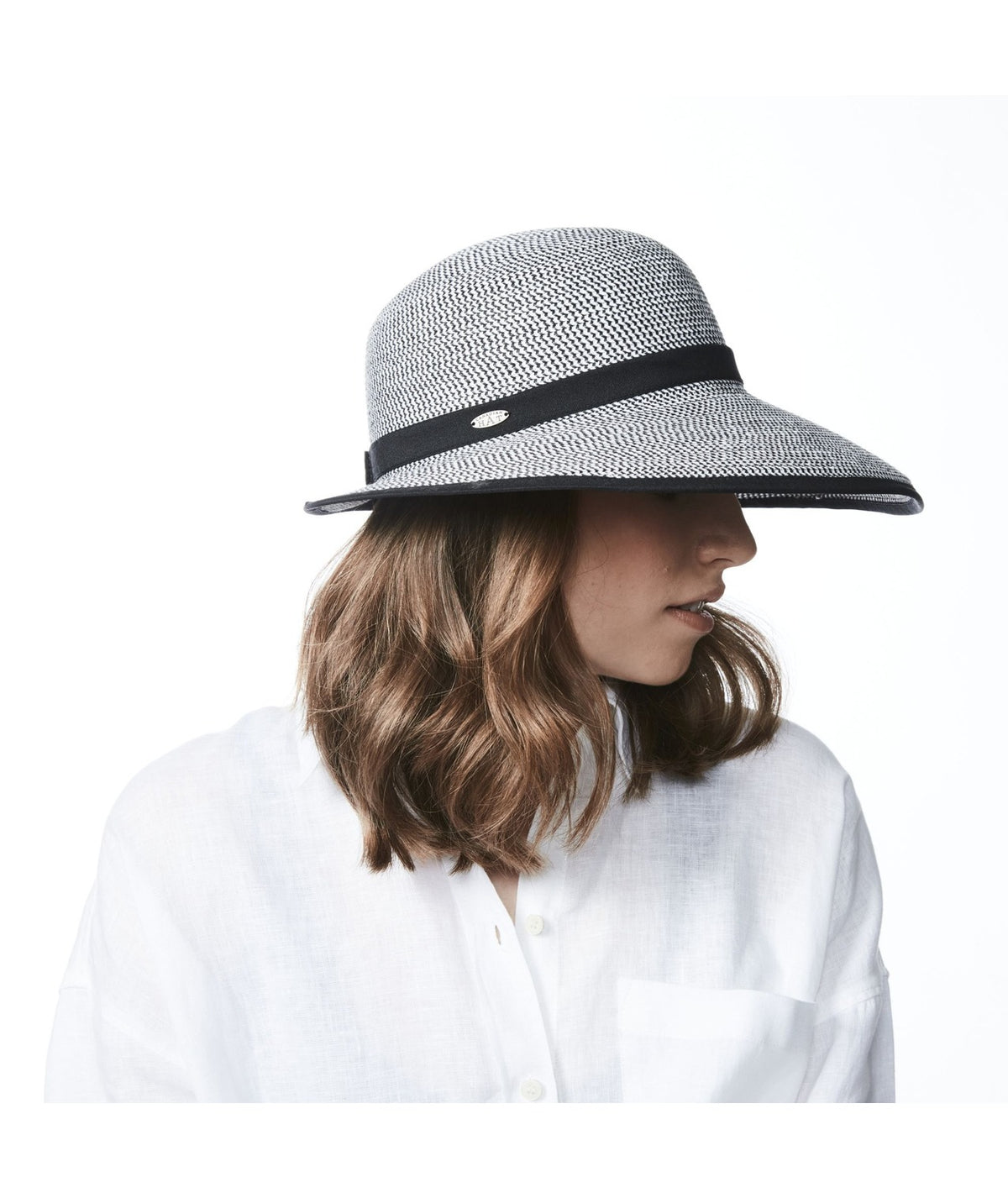 Audrey cloche en tissu noir mix