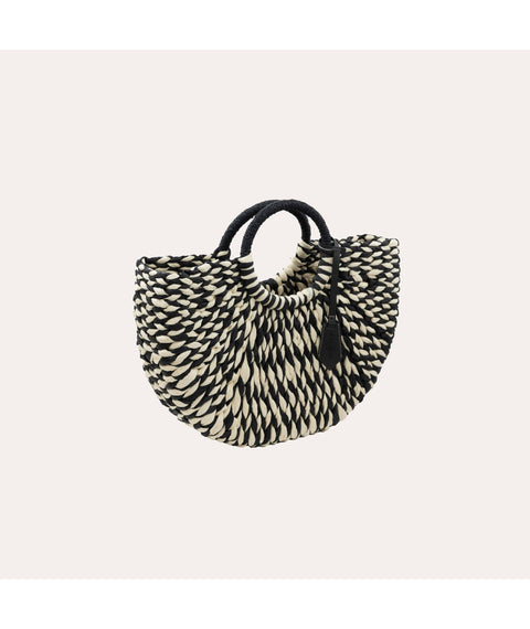 Baya Moon Sac en Papier Paille Noir Naturel