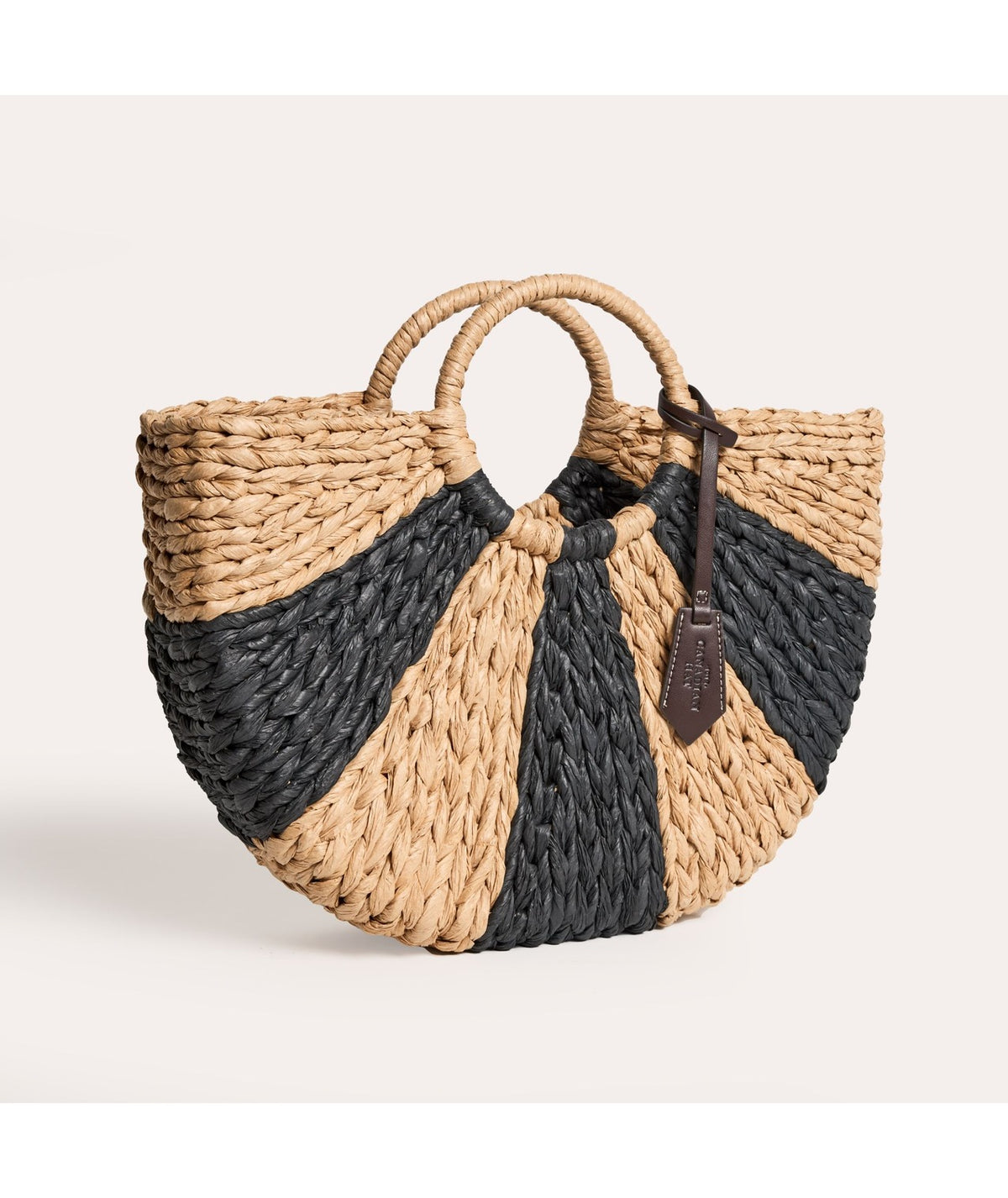 Baya Moon Sac en Papier Paille Noir Naturel