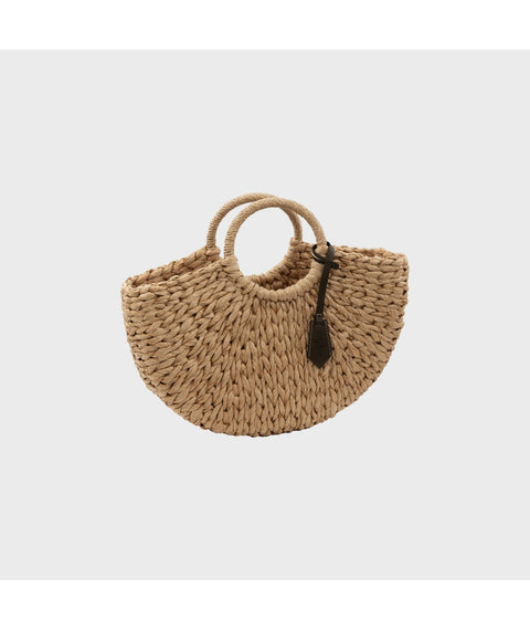 Baya Moon Sac en Papier Paille Noir Naturel