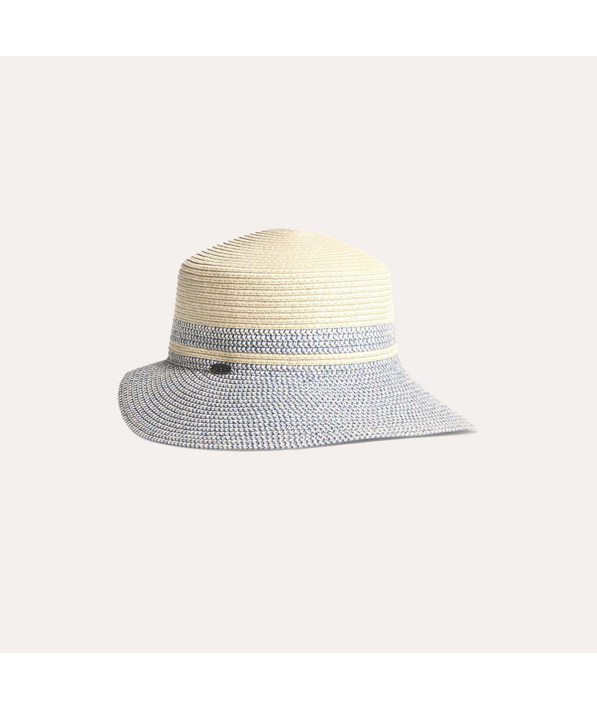Caylee Casquette Large Bicolore avec un detail en paille naturel