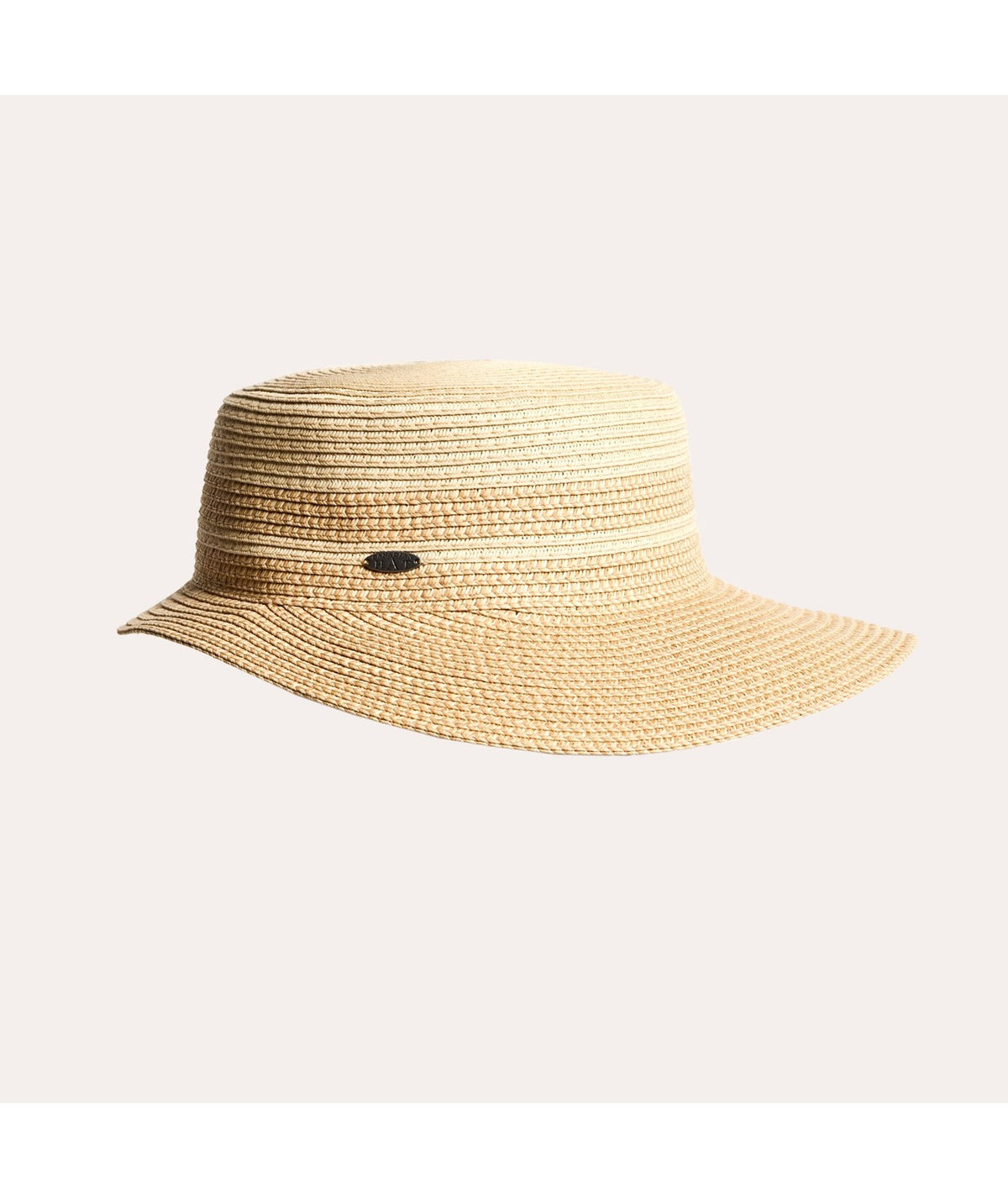 Caylee Casquette Large Bicolore avec un detail en paille naturel