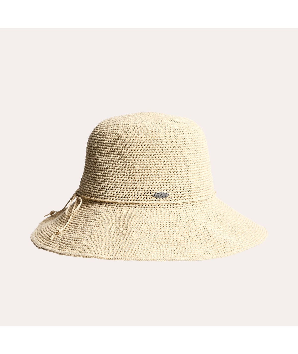  Corinne - Cloche en paille fine crochetée brun
