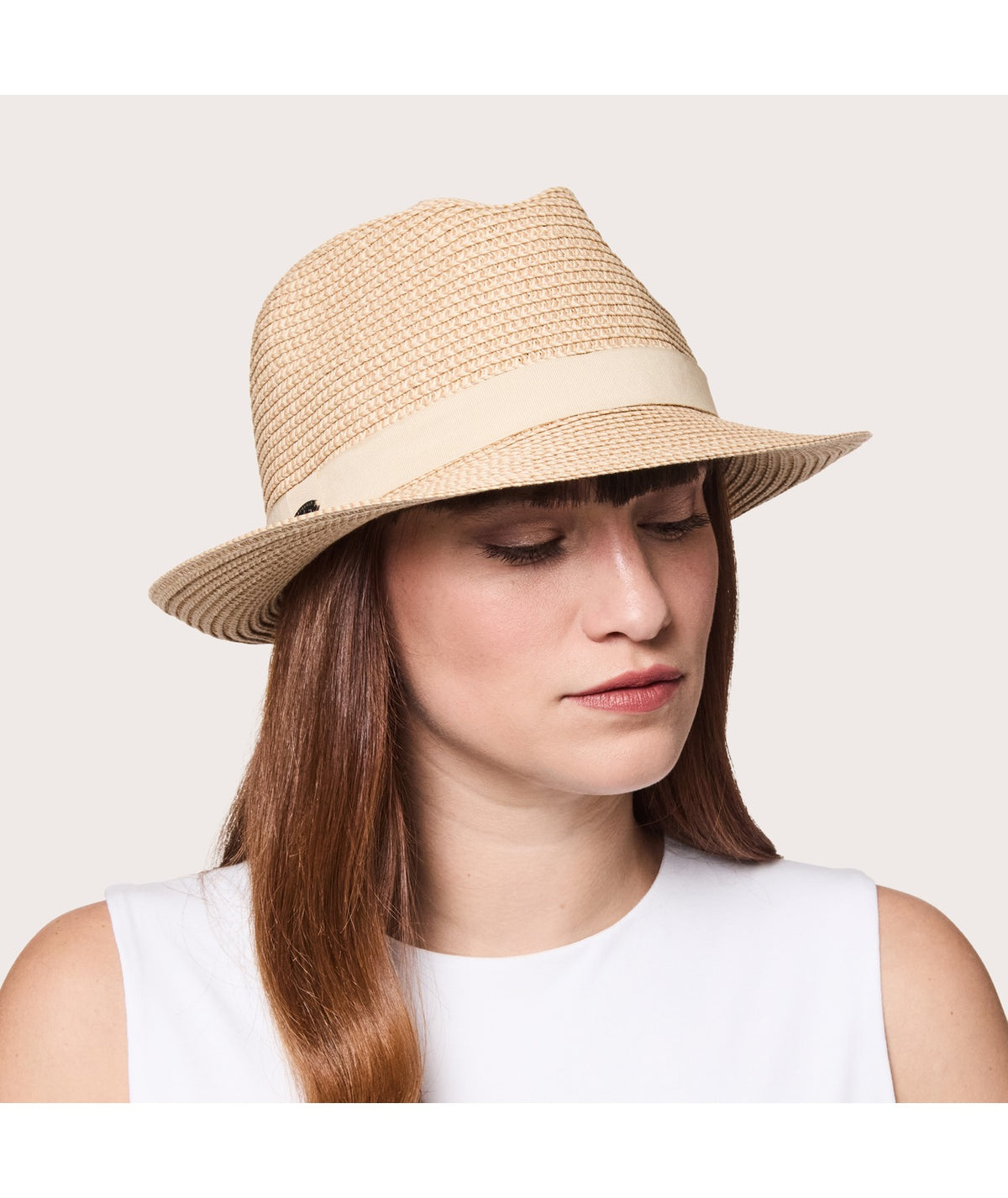 Fulie-Trilby Fedora Hat W GG Ribbon - Black