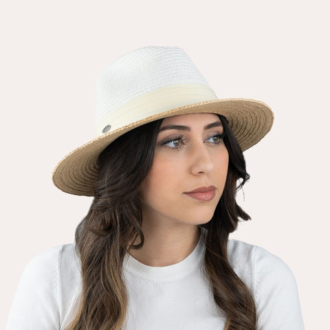 Fina-Paper Raffia Fedora White
