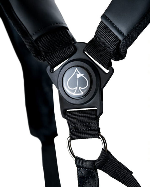 Player Preferred™ Golf Bag in Obsidian, showcasing a sleek black design with multiple pockets and a comfortable strap for easy carrying on the golf course.