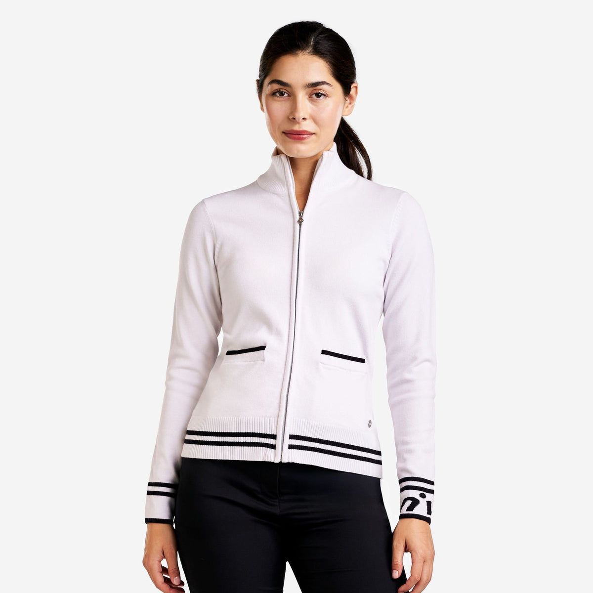 Scarlet Zip Cardigan White