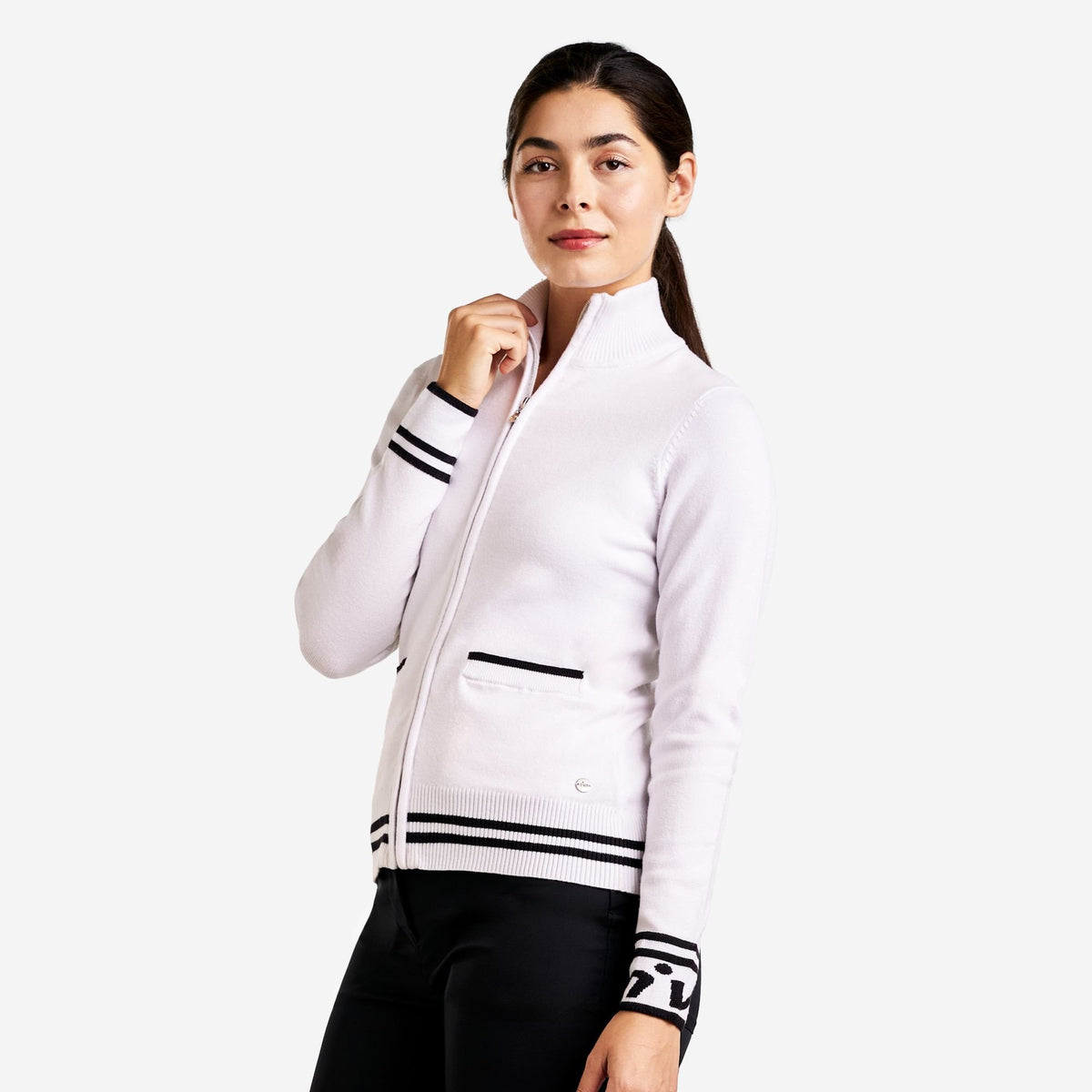 Scarlet Zip Cardigan White