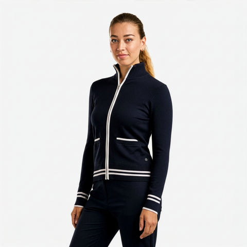 Scarlet Zip Cardigan Navy