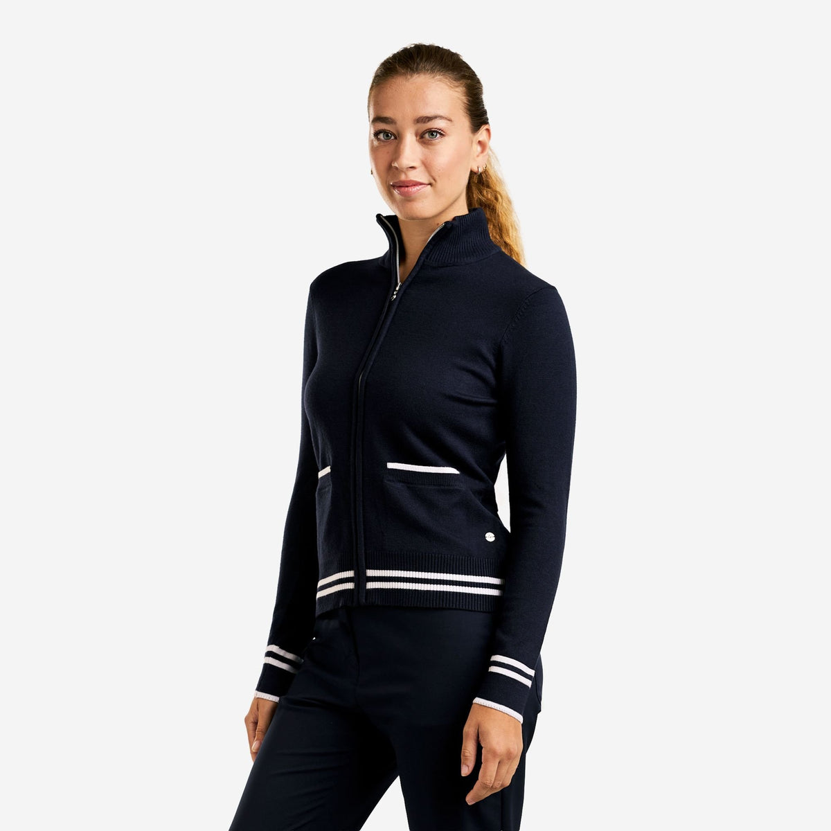 Scarlet Zip Cardigan Navy