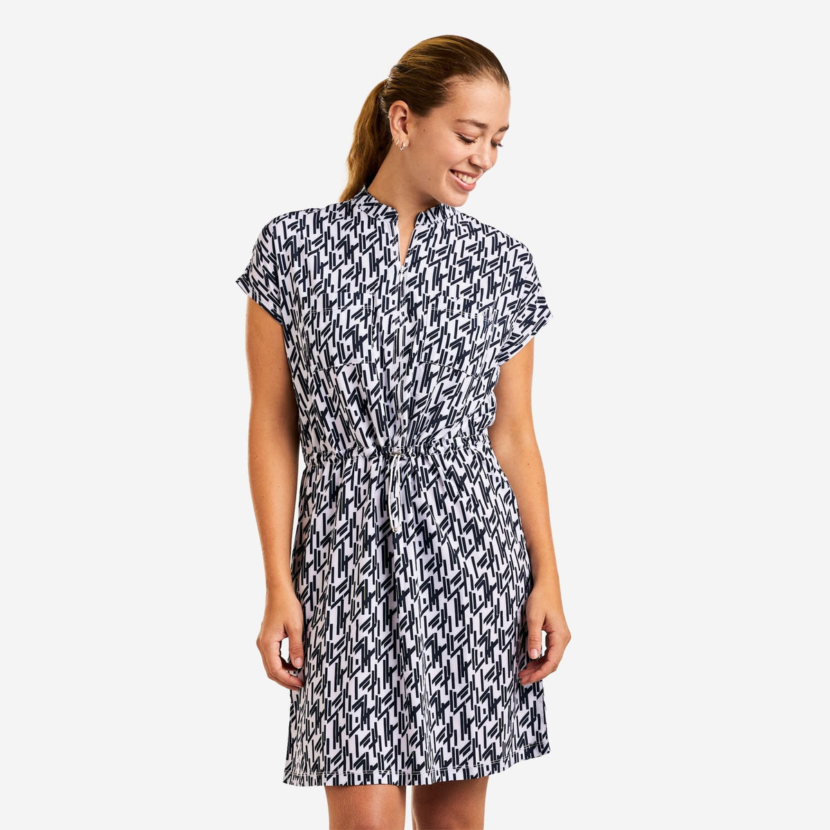 Vienna Dress Navy White