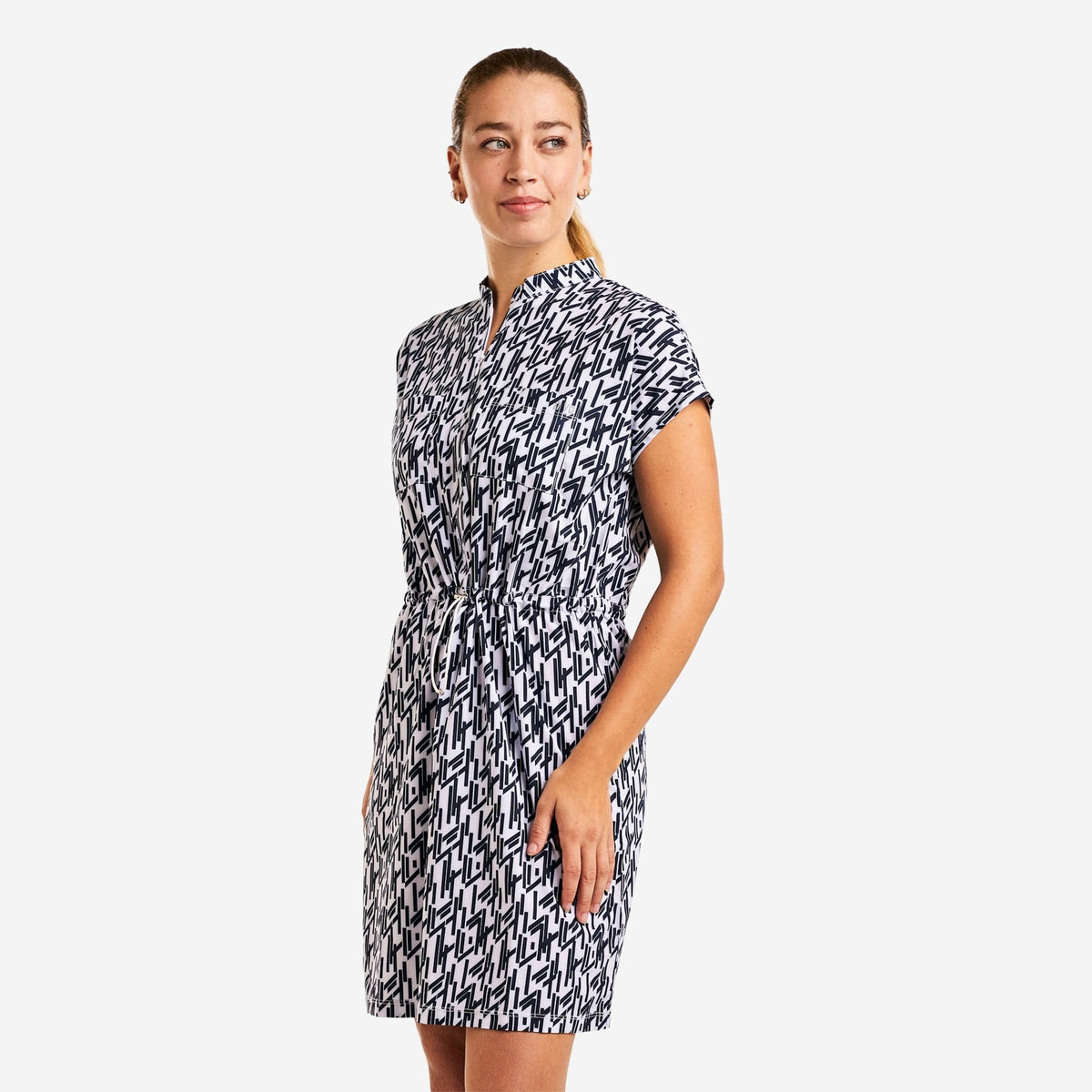 Vienna Dress Navy White