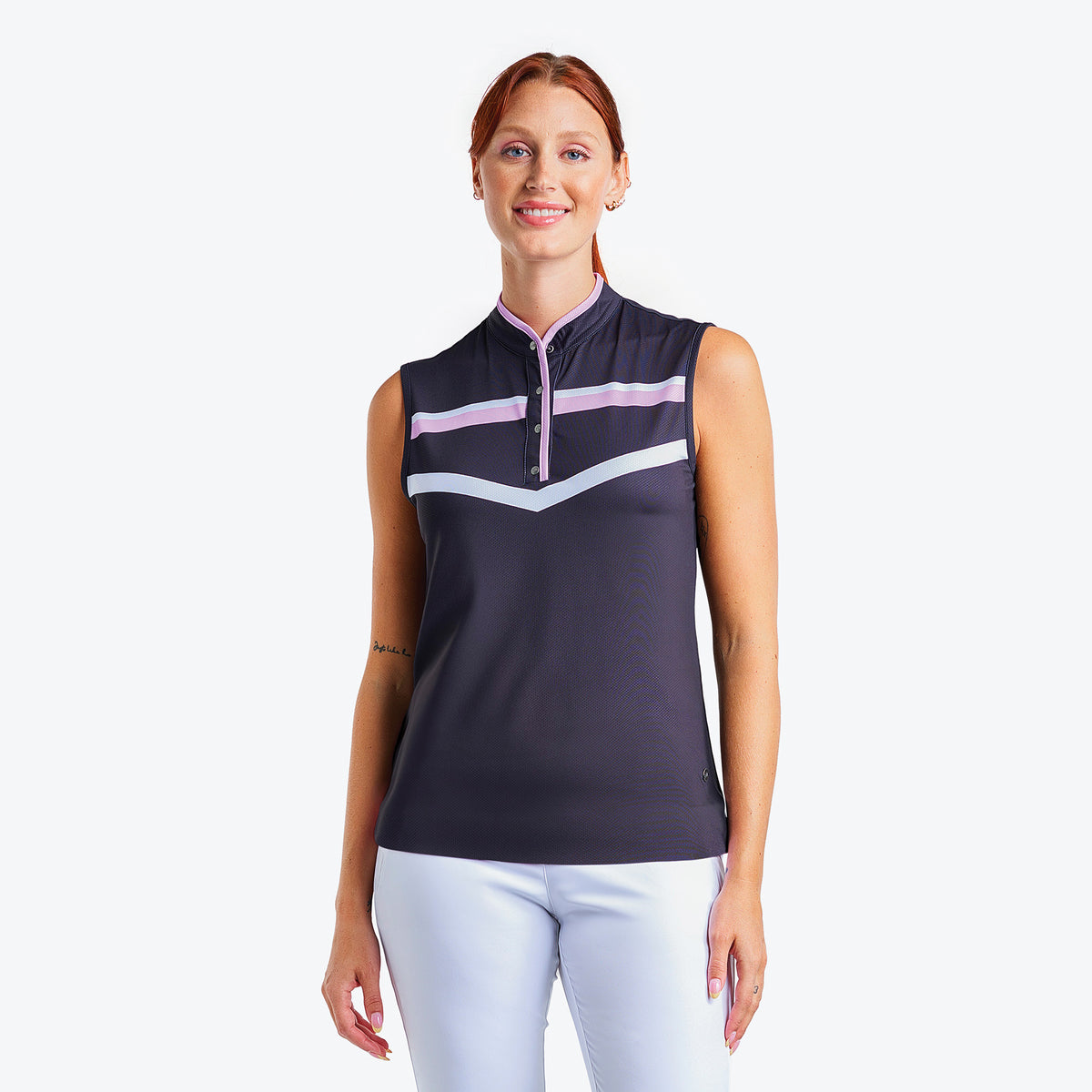 Women's Golf Top - Nikki Sleeveless Polo, Yellow, NVO Golf Apparel – NVO  Sport