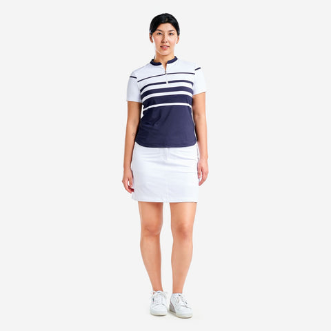 Lynda Mock White Navy