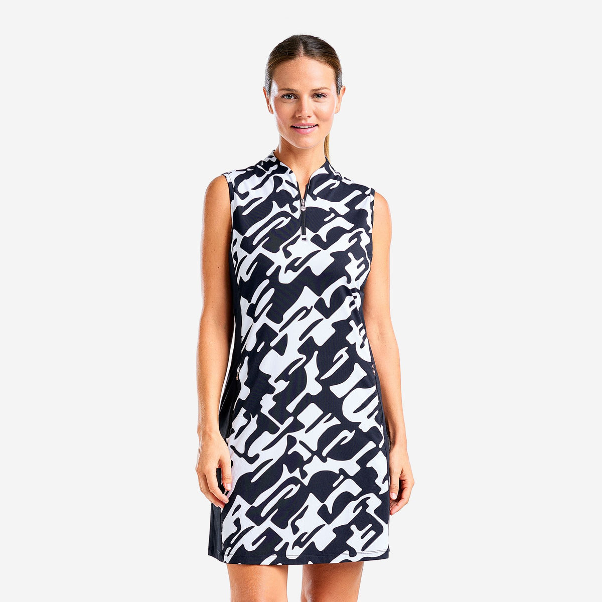 Leanna Dress Black-White