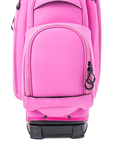 Bold pink Player Preferred Golf Bag featuring a sleek design and spacious pockets for golfers who want to stand out.