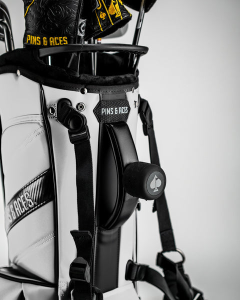 Player Preferred™ Golf Bag in Domino design, featuring a sleek, modern look with multiple pockets and ergonomic handles for easy carrying.