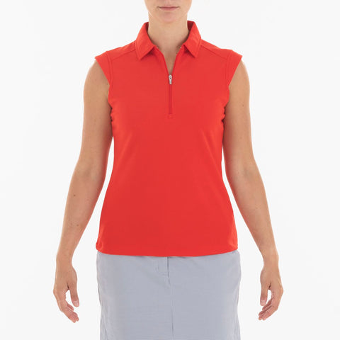Nikki Sleeveless Polo Red
