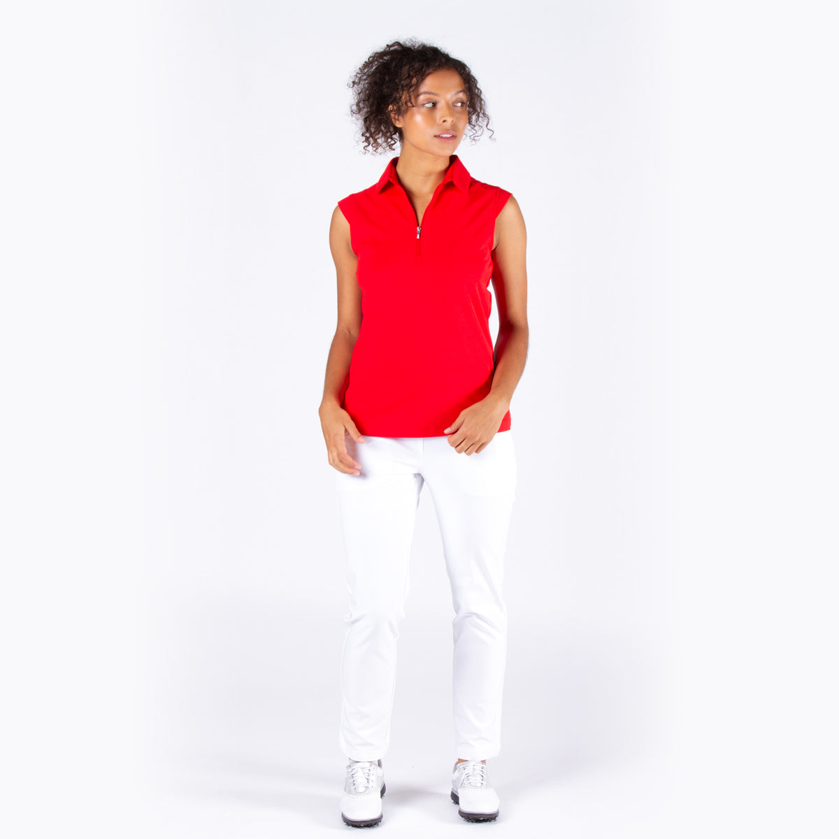 Nikki Sleeveless Polo Red